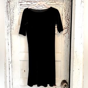 Lands’ End Black Velvet Dress